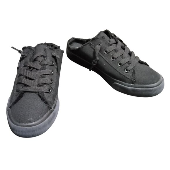 Benpao Womens Canvas Slip-On Mules Size 7 Backless Non-Slip Loafers Black - Picture 2 of 11